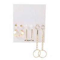 Korean Simple  Long Metal Chain Set Earrings main image 6