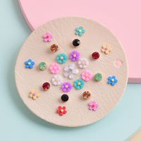 Fashion New Rhinestone Flower Resin Geometric 12 Pairs Of Earrings Set main image 1