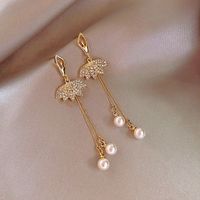 S925 Silver Needle Korean Simple Wild Ballet Girls Long Alloy Earrings main image 1