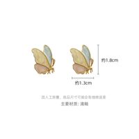 Fashion Color Schmetterling Tropföl Lackiert 925 Silber Nadel Koreanische Legierung Ohrringe main image 6