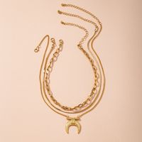 Retro Old Chain Choker Gold  Necklace main image 1