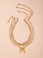 Retro Old Chain Choker Gold  Necklace main image 3