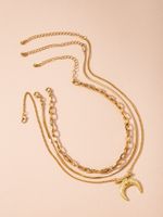 Retro Old Chain Choker Gold  Necklace main image 4