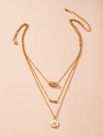 New Simple Multi-layer Human  Necklace main image 3