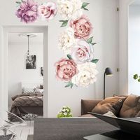 Peony Flower Combination Tv Background Wall Living Room Bedroom Pvc Wall Sticker main image 5