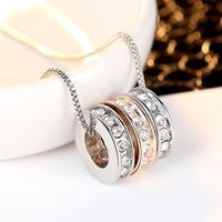 Korean  Clavicle Chain Crystal Fate Three Life Copper Necklace main image 3