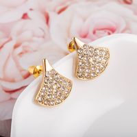 New Korean S925 Silver Needle Fan-shaped Crystal Simple Fashion Earrings For Women main image 5