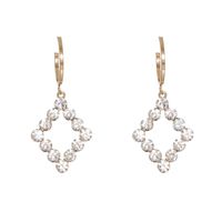 Korean New Fashion Wild Full Diamond Geometric Diamond Artificial Crystal Earrings sku image 1