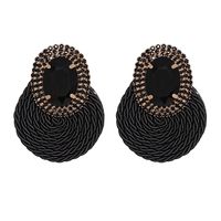 Korean New Fashion Wild Rhinestone Geometric Round Exaggerated Earrings sku image 3