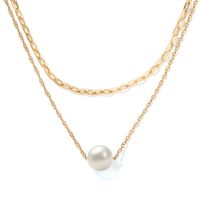 New Double C  Pearl  Necklace  Wholesale sku image 1
