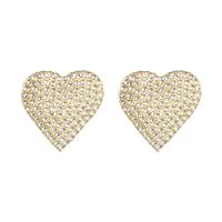 S925 Silver Needle Korea Neue Trendige Herzförmige Legierung Voller Diamantohrringe sku image 1