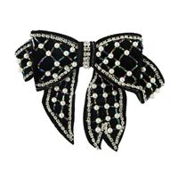 Hot-selling Fashion  Diamond-studded Pearl Bow Hair Clip Wholesale sku image 1