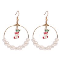 Christmas New  Bell Snowman Hat  Fun  Fashion Alloy Earrings sku image 3