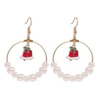 Christmas New  Bell Snowman Hat  Fun  Fashion Alloy Earrings sku image 4