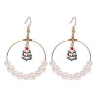 Christmas New  Bell Snowman Hat  Fun  Fashion Alloy Earrings sku image 7