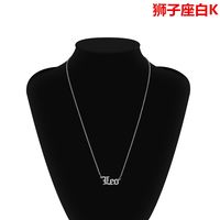 Europe And America Cross Border Creative Ornament Personality Trendy Women Twelve Constellations Necklace Fashion Simple Clavicle Stainless Steel Necklace sku image 9