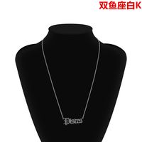 Europe And America Cross Border Creative Ornament Personality Trendy Women Twelve Constellations Necklace Fashion Simple Clavicle Stainless Steel Necklace sku image 11