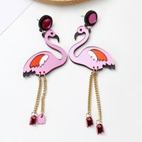 Exaggerated Acrylic Parrot Cat Avocado Tape Egg Match Jellyfish Blade Cigarette Butt Flamingo Earrings sku image 17
