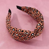 Korean Wide-brimmed Leopard Print Cross Headband sku image 6