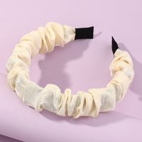 Korean New Fabric  Solid Color Wide-sided Fold-covered Cloth Headband sku image 1