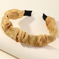 Korean New Fabric  Solid Color Wide-sided Fold-covered Cloth Headband sku image 2