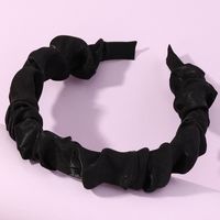 Korean New Fabric  Solid Color Wide-sided Fold-covered Cloth Headband sku image 3