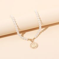English Letter  Pearl New  Necklace For Women sku image 1