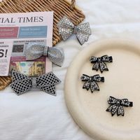 Korea Rhinestone Bow Hairpin Retro Hairpin Full Drill Duckbill Clip main image 5