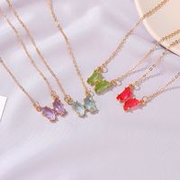 Simple Style Butterfly Artificial Crystal Alloy Plating Women's Necklace main image 4