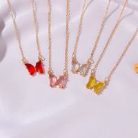 Simple Style Butterfly Artificial Crystal Alloy Plating Women's Necklace main image 5