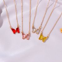 Style Simple Papillon Cristal Artificiel Alliage Placage Femmes Collier main image 5