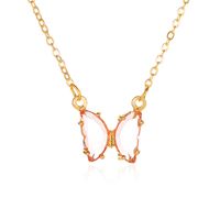 Simple Style Butterfly Artificial Crystal Alloy Plating Women's Necklace main image 6