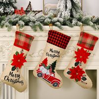 Christmas Decorations Red Flower Linen Socks Forest Car Elderly Socks main image 1