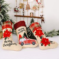 Christmas Decorations Red Flower Linen Socks Forest Car Elderly Socks main image 5