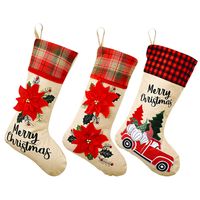 Christmas Decorations Red Flower Linen Socks Forest Car Elderly Socks main image 3