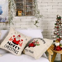 Christmas New Decorations Linen Pillowcases Creative Elderly Christmas Car Pillowcase main image 5