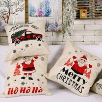 Christmas New Decorations Linen Pillowcases Creative Elderly Christmas Car Pillowcase main image 4