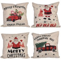 Christmas New Decorations Linen Pillowcases Creative Elderly Christmas Car Pillowcase main image 3
