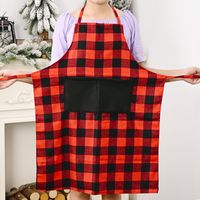 Christmas Decoration Supplies Red And Black Plaid Apron main image 3