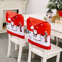 Christmas Decorations Creative Non-woven Old Man Snowman Chair Cover main image 6