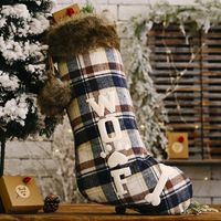 Christmas Decorations Plaid Cloth Dog Bone Christmas Socks main image 3