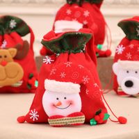 Décorations De Noël Sac Cadeau En Trois Dimensions Pour Enfants Poche Portable À Impression Rétro main image 3