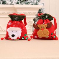 Décorations De Noël Sac Cadeau En Trois Dimensions Pour Enfants Poche Portable À Impression Rétro main image 4