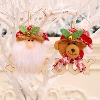 New Christmas Wooden Alphabet Dolls Small Pendant Christmas Tree Pendant Decorations main image 5