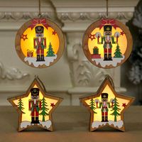 Walnut Soldier Wooden Luminous Pendant Scene Decoration Christmas Tree Small Pendant main image 2
