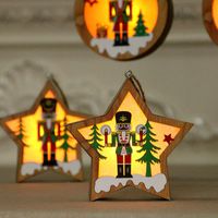 Walnut Soldier Wooden Luminous Pendant Scene Decoration Christmas Tree Small Pendant main image 4