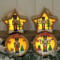 Walnut Soldier Wooden Luminous Pendant Scene Decoration Christmas Tree Small Pendant main image 5