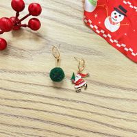 Hot Selling Fashion Creative Retro Ring Hair Ball Santa Claus Pendant Earrings main image 3