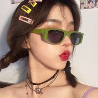 Cat Eye Sunglasses Retro Sunglasses Green Square Glasses sku image 7