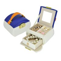 New Carrying Belt Jewelry Box Bracelet Packaging Box Leather Three-layer Jewelry Box sku image 1